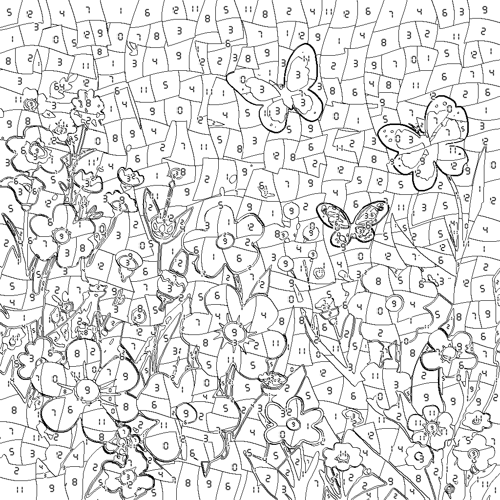 AI-generated paint by numbers example